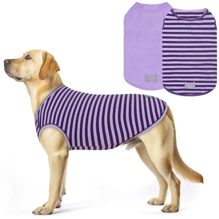 KYEESE 2Pack Dog Shirts Purple+Striped Dogs T Shirts Dog Shirt for Large Dogs 3XL