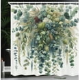 thumbnail image 3 of Ambesonne Eucalyptus Shower Curtain, Botanical Watercolor, 69"Wx84"L, Laurel Green Slate Blue, 3 of 4