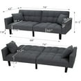 thumbnail image 3 of AVAWING 74" Modern Convertible Futon Sofa Bed, Linen Tufted Upholstered Accent Couch, Adult, Gray, 3 of 8