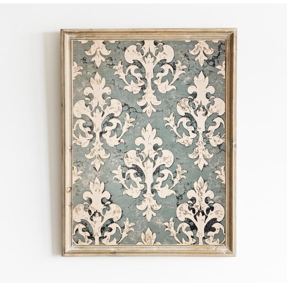 Kiloa Vintage Fleur de Lis Pattern Vintage French Tapestry Minimal Decor Poster Cottagecore Wall Print Poster Spring Wall Art Poster Art E324, 8x12 UNFRAMED