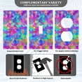 thumbnail image 3 of Yayeee Blank Wall Plate Cover 1-Gang 4.5"x2.7" Home Unused Decorative Outlet, Vibrant Geometric Pattern, 3 of 7