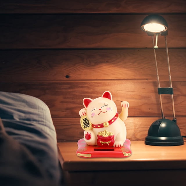 Fortune Lucky Wealth Welcoming Cat Solar Powered Cute Cat con brazo ondulante Home Display Car Decor ANGGREK AI1017