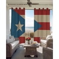 thumbnail image 6 of Puerto Rico Flag Blackout Curtains for Bedroom Living Room Darkening Curtains 84 Inch Length 2 Panels Set Red Blue Vintage Window Curtain Thermal Insulated Window Treatment Grommet Drapes 42"x84", 6 of 9
