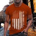 thumbnail image 2 of Ccpelsie American Flag Shirts for Men USA Patriotic T-Shirt 4th of July Tee Tops Casual Short Sleeve(Orange,M), 2 of 5