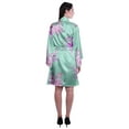 thumbnail image 4 of Moomaya Printed Womens Kimono Sleeve Robes Satin Silk Getting Ready Bridal Robe Coverup, 4 of 7
