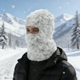 thumbnail image 2 of Unique Bargains 1 Pc Warm Face Mask Knitting Balaclava for Cycling Gray White, 2 of 6