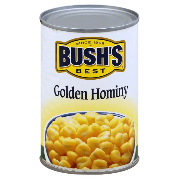 BUSH'S Golden Hominy, Canned Yellow Hominy, 15.5 oz