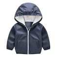 thumbnail image 4 of lnmuld Kids Coats Girls Lightweight Hooded Windbreaker Jacket Raincoat Zippered Outerwear for Outdoor Activities and Everyday Wear Solid Color Size:5-6 Years, 4 of 7
