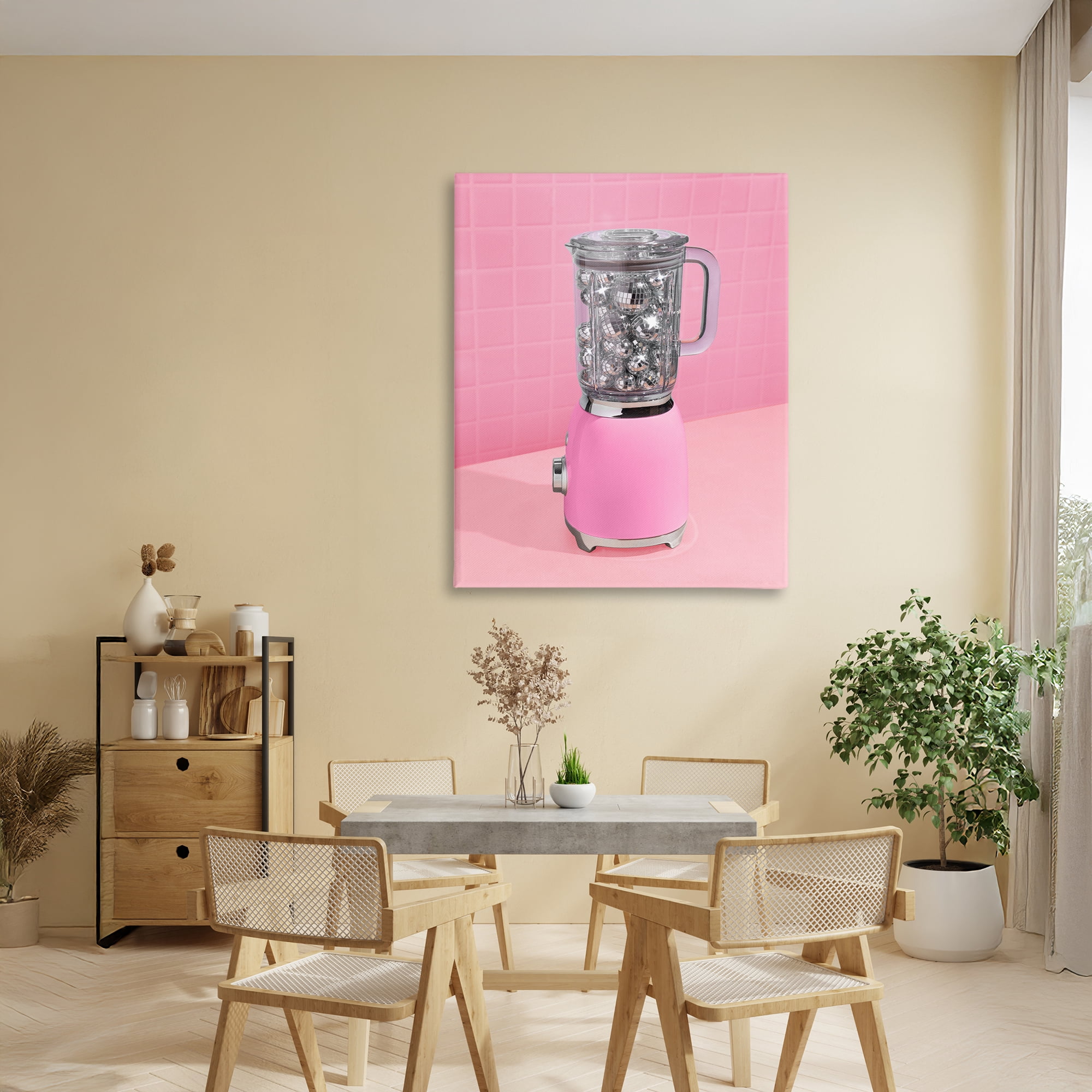 Stupell Industries Disco Drink Blender over Pink Canvas Wall Art, design by LISH Creative