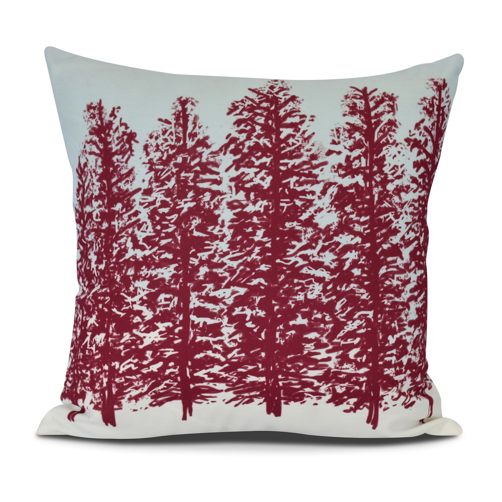 16" x 16" Simply Daisy Hidden Forrest Winter Polyester Accent Pillow, Red Qty 1