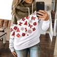 thumbnail image 1 of Femmes Noël Imprimé Pull à Capuche Manches Longues Cordon à Capuche Tops Sweat-Shirt, 1 of 5