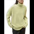 thumbnail image 1 of Suéter de Punto Grueso para Mujer, Jersey de Larga Cálido de Invierno, Top Informal. Amarillo-Verde Talla Única, 1 of 8