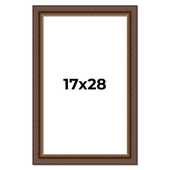 17x28 Copper and Brown Real Wood Picture Frame Width 2 inches | Interior Frame Depth 0.5 inches |