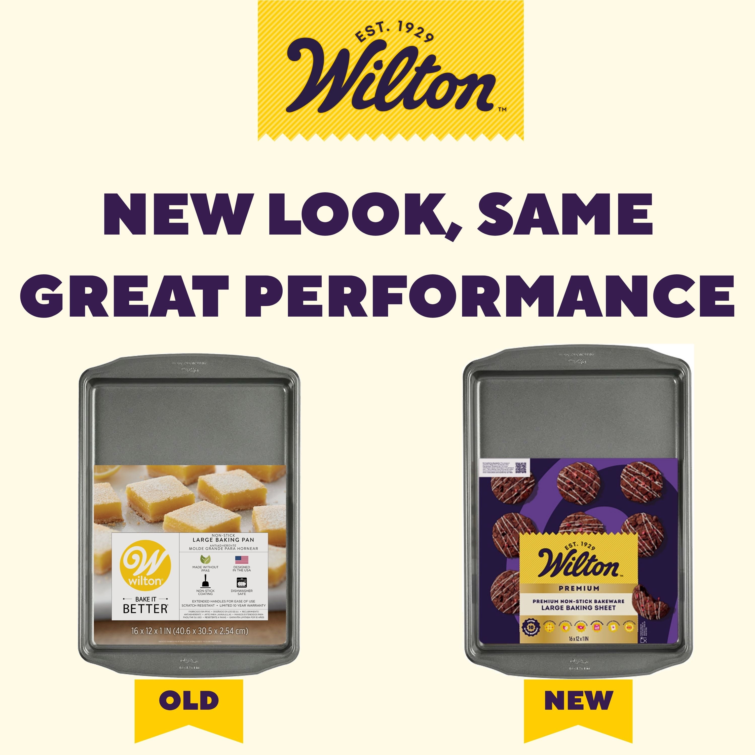 (4 pack) Wilton Premium Non-Stick Large Cookie Sheet 16"x12" Sheet Pan Baking Tray, Packaging May Vary