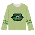 thumbnail image 5 of Blusas y camisas de manga larga con cuello redondo, moda del Día de San Patricio, blusa informal con estampado bonito de manga larga para niños y niñas., 5 of 5
