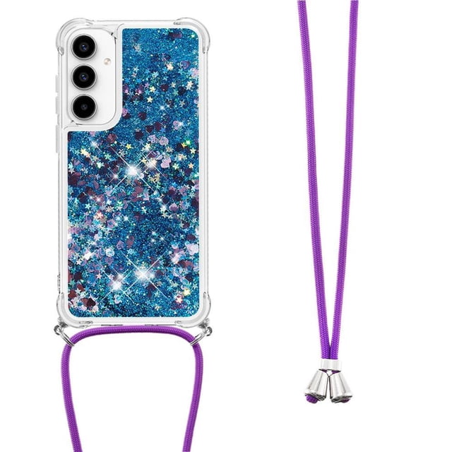 Funda FOXDOCK para Samsung Galaxy A56 con Cuerda Ajustable, Brillo Líquido, Protección Antigolpes y Lente – Ideal para Regalo