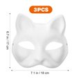 thumbnail image 5 of 3 mascarillas de gato pintadas a mano, para niños de guardería, Halloween, disfraz, cosplay (blancas), 5 of 5