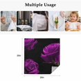 thumbnail image 4 of Purple Rose Cloth Napkins, Vintage Abstract Garden Flower Floral Black Washable and Reusable Dinner Napkins Set of 4, Table Napkin for Kitchen Party Birthday Wedding Hotel Housewarming 20"x20", 4 of 8