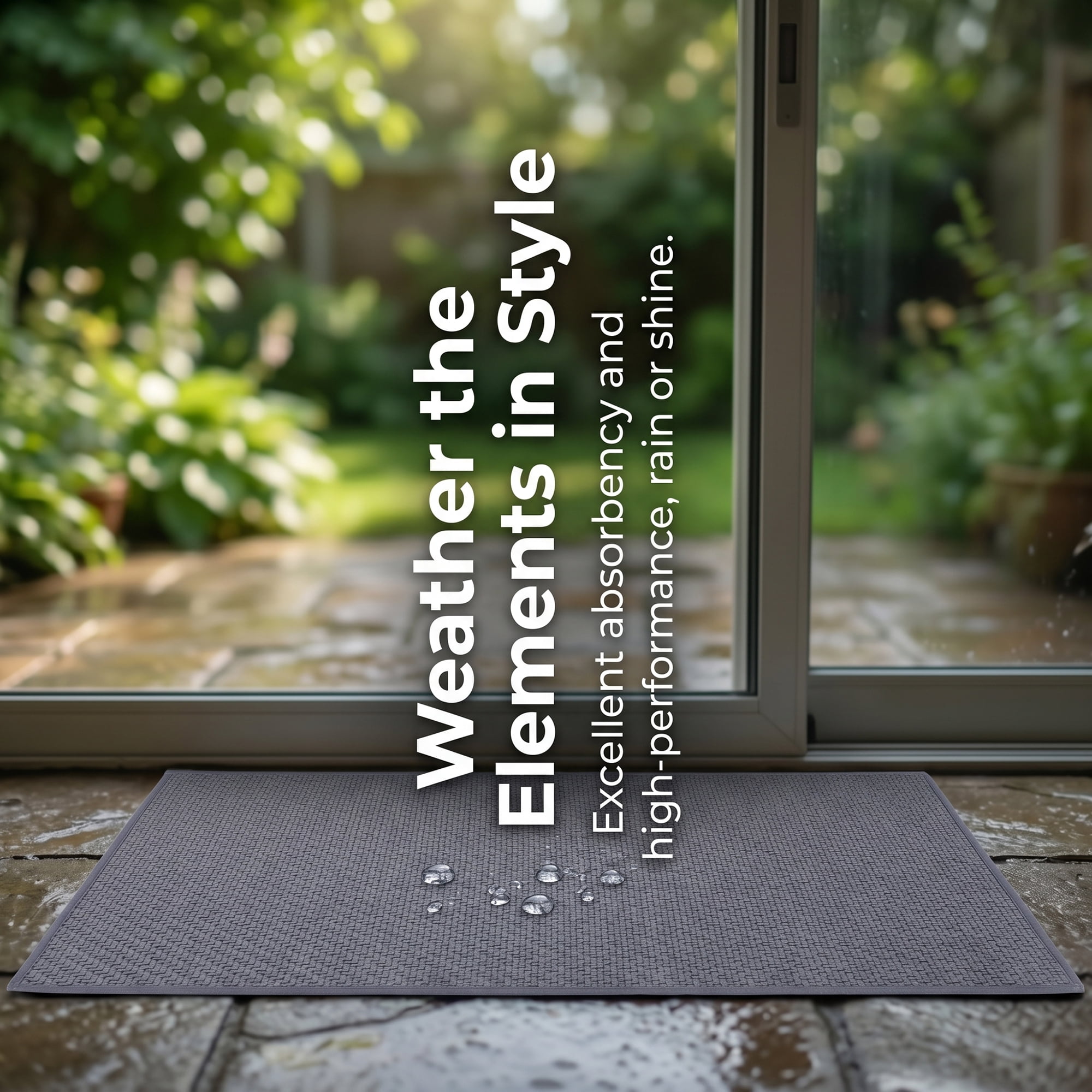 Unique Bargains Non-Slip Entrance Scraper Rug Natural Jute Doormat Grey 30" x 18"