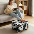 thumbnail image 3 of Xoenoiee Cow Print Ottoman Cover Waterproof Square Ottoman Covers Thick Slipcover for Living Room, Washable Storage Footstool Furniture Protector for Dogs, Pets, S, 3 of 7