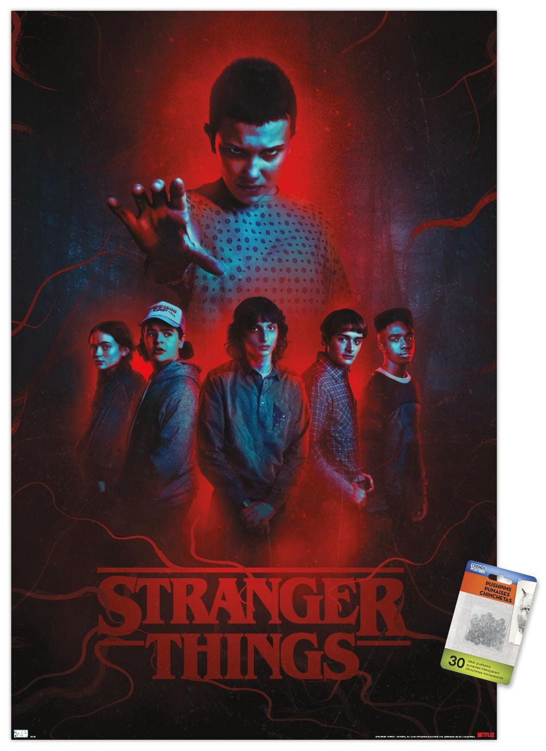 Netflix Stranger Things: Season 4 - Group Wall Poster with Push Pins, 22.375" x 34"