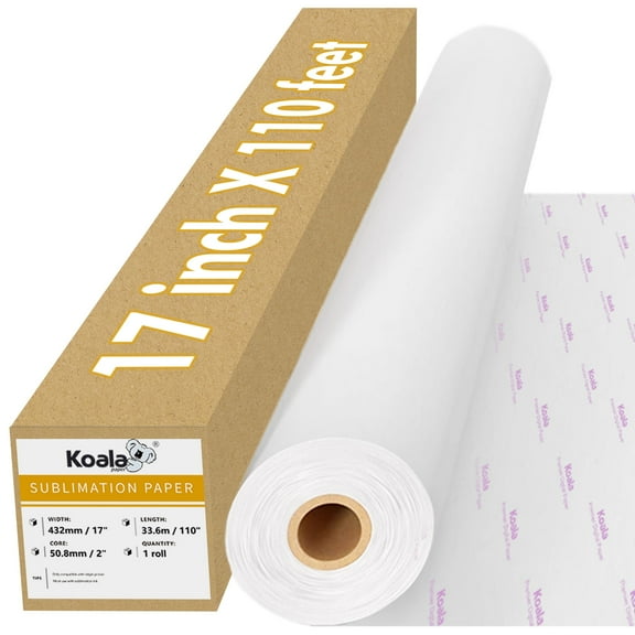Koala 17 Inch x 110 Ft Dye Sublimation Roll Paper for Inkjet Sublimation Ink Printer