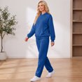 thumbnail image 7 of Women's 2 Piece Hoodie Sweatpants Set Casual Long Sleeve Hooded Pullover with Pockets & Jogger Pants Fall Winter Lounge Athletic Tracksuit for Workout Daily Wear XL, 7 of 7