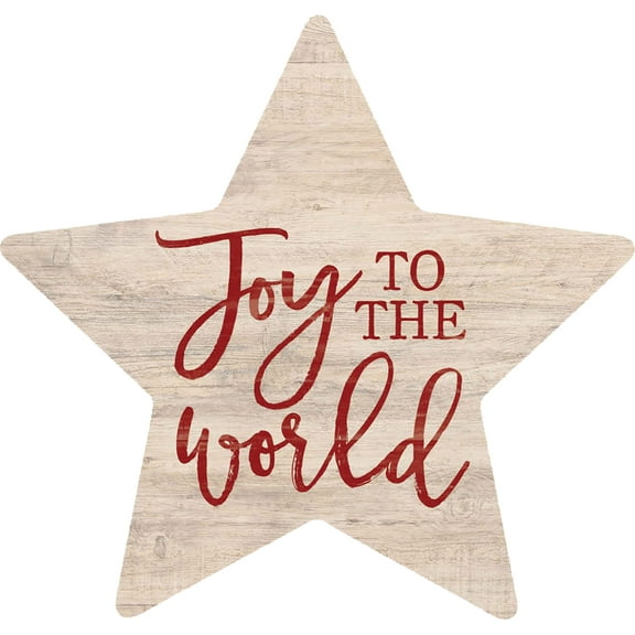 P. Graham Dunn Joy to The World Rosy Red 3.4 x 3.25 Pine Wood Christmas Small Shape Sign