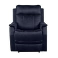 thumbnail image 3 of Bowery Hill Contemporary Faux Leather Dual Power Recliner in Blue, 3 of 7