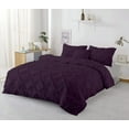 thumbnail image 4 of Kotton Culture 600TC 1Pc Pinch Pleated Duvet Cover Only 100% Egyptian Cotton (Plum, Super Oversized King), 4 of 4