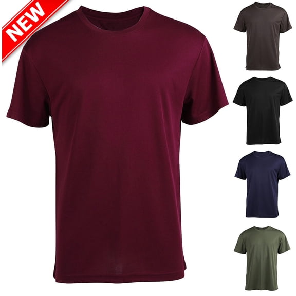 Taqqpue Mens T Shirt Casual Solid Color Crewneck Shirts Running Workout Stretch Short Sleeve Tees Tops for Men