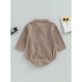 thumbnail image 2 of ZAXARRA Baby Girl Autumn Button Romper Solid Color Long Sleeve Lapel Waffle Playsuit Fall Winter Clothes, 2 of 7