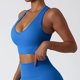thumbnail image 3 of Sujetador Deportivo Cuello En U Push Up Transpirable Sin Costuras Que Absorbe El Sudor Resistente A Los Impactos Top Atlético Azul L, 3 of 6