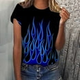thumbnail image 2 of Patlollav Womens Crewneck Short Sleeve Flame Printed Pattern Casual Tops Blouse Print Shirts, 2 of 6