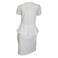 thumbnail image 3 of eVogues Plus size Lace Yoke Peplum Dress White, 3 of 4