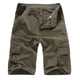 thumbnail image 3 of Mens Shorts Carga Estilo Recortado con Bolsillos de Botón de Cremallera, Pantalones Cortos Casuales de Poliéster Sólido para Hombre, 3 of 3