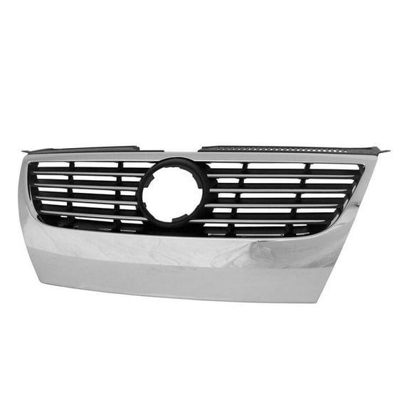 New Aftermarket Black And Chrome Front Grille 3C0853651EPWF One Piece fits 2006-2010 Volkswagen Passat
