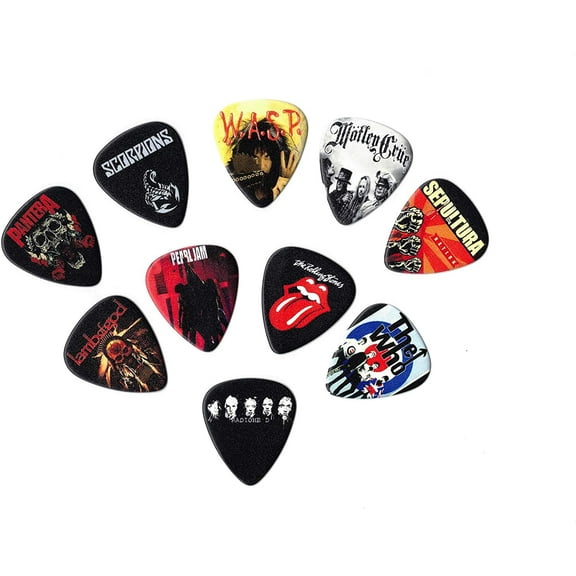 Rock Bands Vol 3 Guitar Picks (10 picks in a packet) | Sepultura, Motley Crue & many more