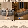 thumbnail image 5 of Bocarali 78.7" Convertible Folding Sofa Bed, Boneless Cloud Couch, Modular Sofa with Pillows, Silver Gray, 5 of 10