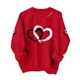 thumbnail image 2 of BLTIBY Valentine Shirts for Women Love Heart Sweater Casual Crewneck Long Sleeve Pullover Sweatshirts Blouse Valentines the Day Tops Red XXL, 2 of 6
