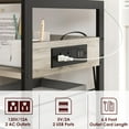 thumbnail image 4 of Printer Stand with Power Outlets and USB Charging Ports, Large Printer Table with Storage, 4 Tier Rolling Printer Stand with Wheels for Desktop CPU, Small Space, Home Office, Rustic Black, 4 of 9