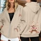 thumbnail image 2 of WILLBEST Sudadera Deportiva para Mujer Ladies' Christmas Printed Zipper Long Sleeved Pocket Adjuststring Casual Hooded Sweatshirt 2045 XX-Grande, 2 of 8