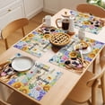 thumbnail image 5 of Spring Dog Placemats Set of 8 Retro Watercolor Botanical Floral Sunflower Place Mats Indoor Wipeable Table Mats Washable Cloth Dining Table Placemats for Kitchen Holiday Party Home Decor 13x19 Inch, 5 of 9