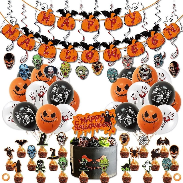 Conjunto de Decoraciones para Fiestas de Halloween YONGSHENG suministros para fiestas globos pancartas