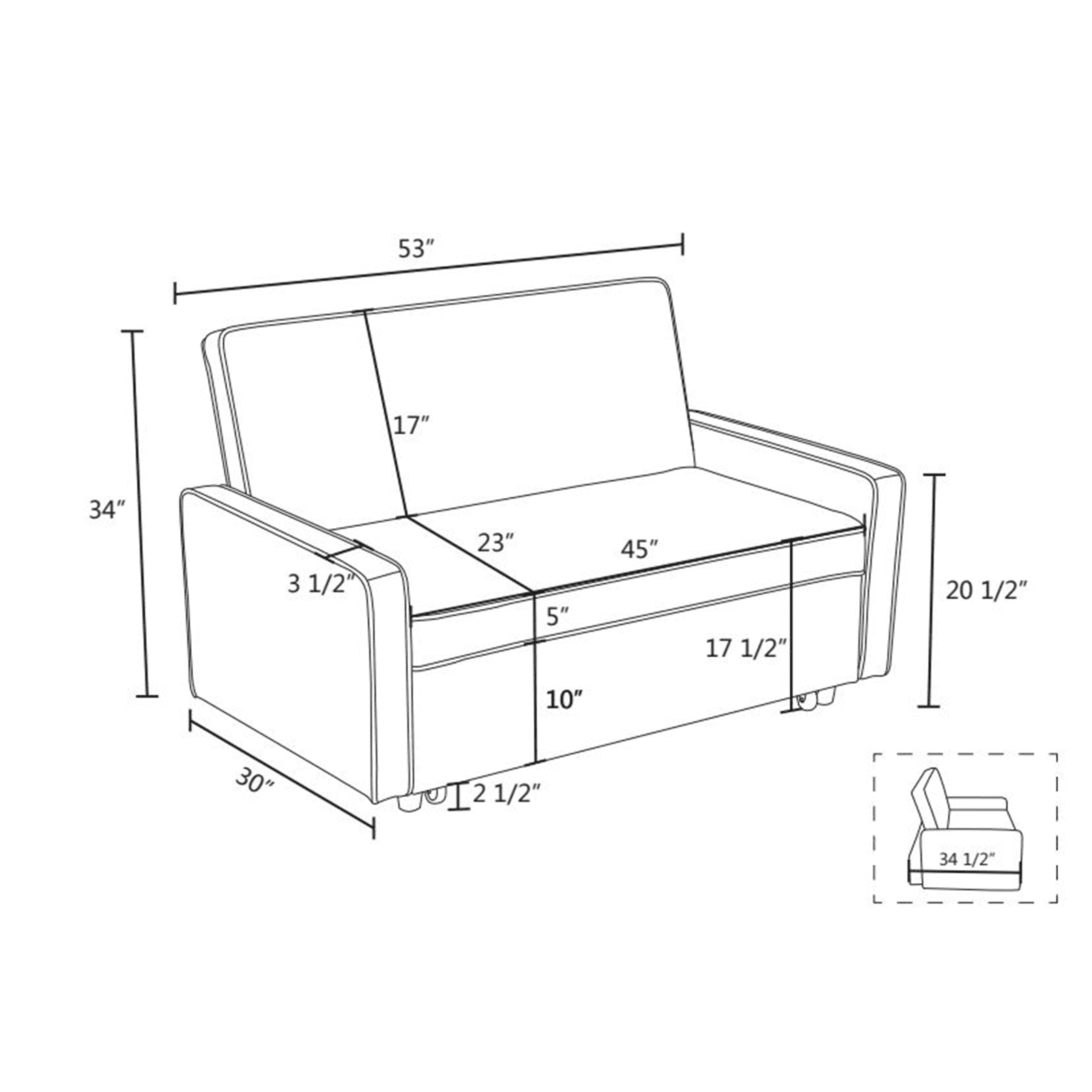LightGray Microfiber Flannel Living Room Sofabed Comfort apartment Combination sofa bed suitable for living room