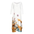thumbnail image 4 of Moda casual mujer casual manga larga con cuello en v estampado floral vestidos largos irregulares vestido Pompotops  hdfakjf7599, 4 of 7