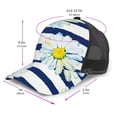 thumbnail image 2 of Disketp Daisy Striped Nautical Print Trucker Hat Men Women - Mesh Baseball SnapBack Cap, 2 of 7