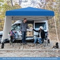 thumbnail image 4 of Costway 10 X 10FT Pop up Canopy Tent with 1 Sidewall, Portable Backpack, 4 Stakes Slant Leg Blue, 4 of 10