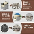 thumbnail image 3 of Highsound 4 Piece Patio Furniture Sets, All Weather Patio Conversation Set, Sectional Wicker Rattan Outdoor Furniture Set with Coffee Table & Beige Cushions, 3 of 10