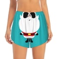 thumbnail image 2 of Gukieu Cute Santa Claus Print Women's Sports Shorts with Drawstring Elastic Waistband for Running, Yoga, Fitness-Small, 2 of 7
